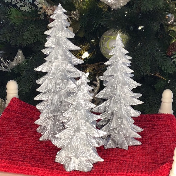Other - COPY - Silver Christmas Trees Set of 3 Holiday Decor❤️❤️